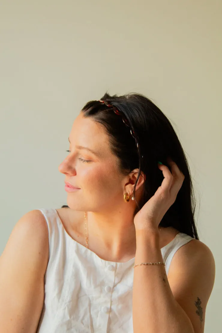 Andi Amber Tortoise Wide Tooth Headband