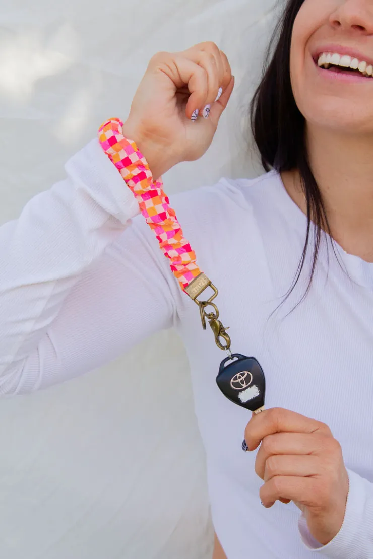 Andi x Katie Lynn Bright Checkered Keychain