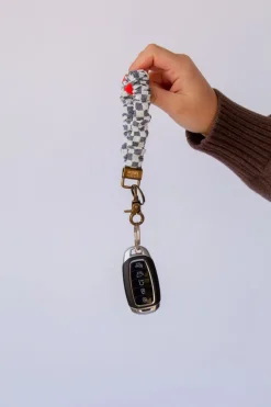 Andi x Rad Rev Grey Checkered Keychain