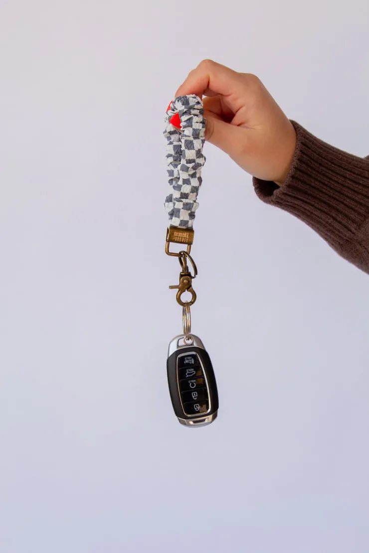 Andi x Rad Rev Grey Checkered Keychain