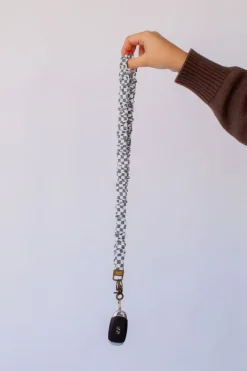 Andi x Rad Rev Grey Checkered Lanyard