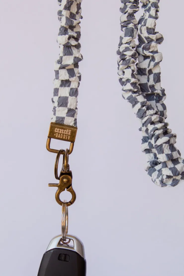 Andi x Rad Rev Grey Checkered Lanyard