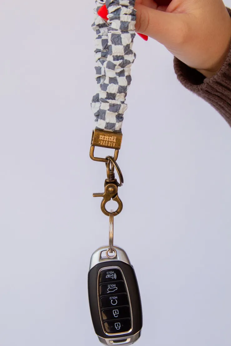 Andi x Rad Rev Grey Checkered Keychain