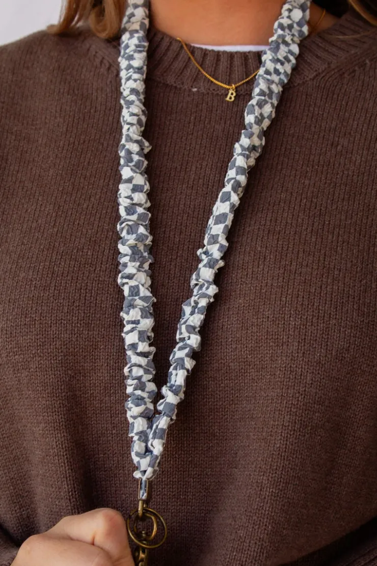 Andi x Rad Rev Grey Checkered Lanyard