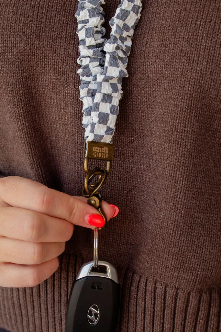 Andi x Rad Rev Grey Checkered Lanyard