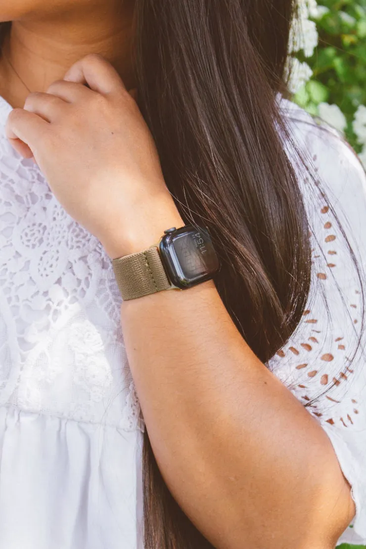 Andi Army Green Adjustable Elastic Watch Band