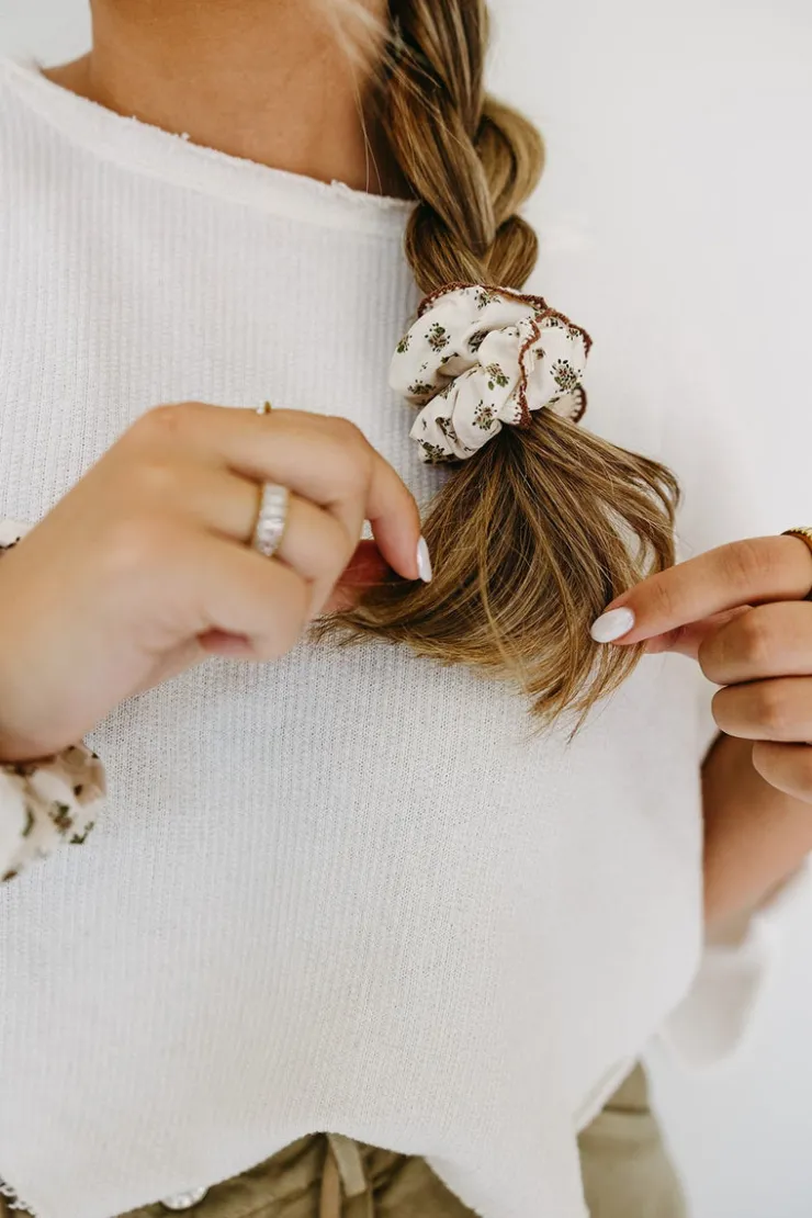 Andi Autumn Lace Trimmed Oversized Scrunchie