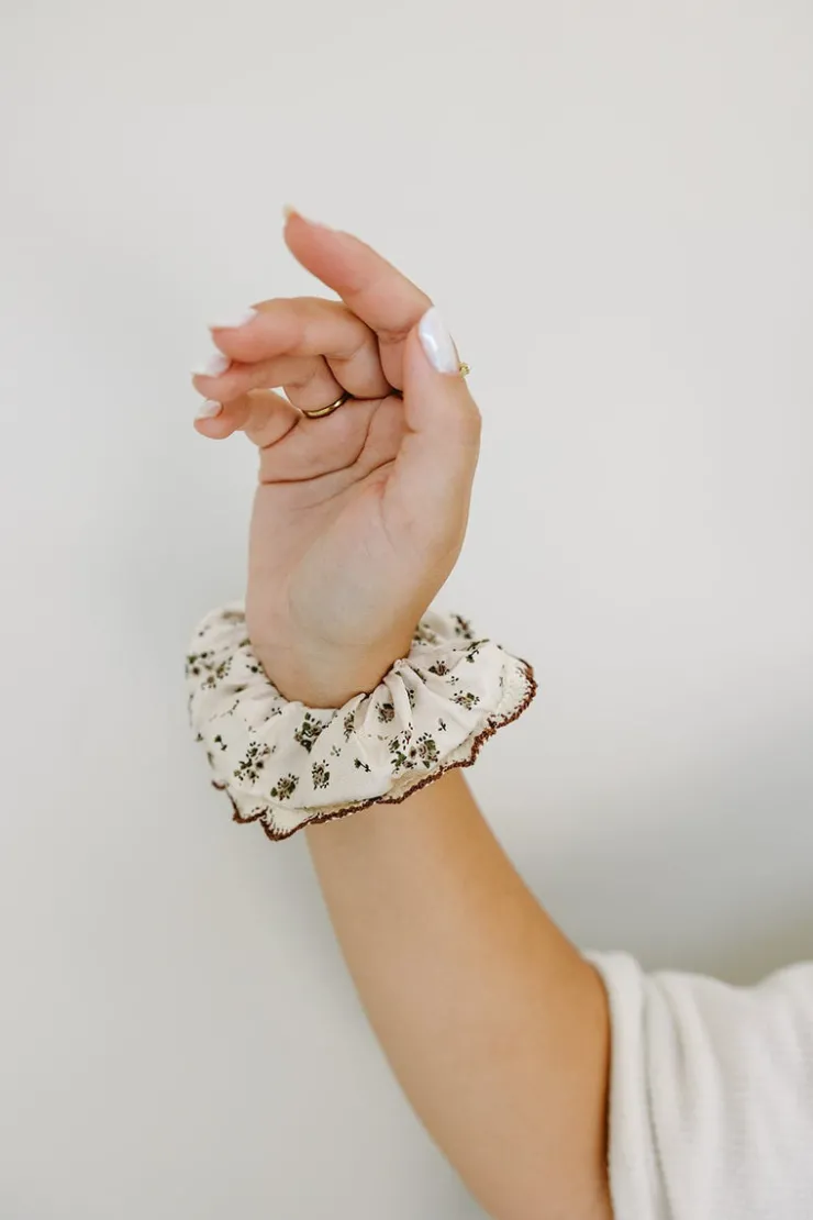 Andi Autumn Lace Trimmed Oversized Scrunchie