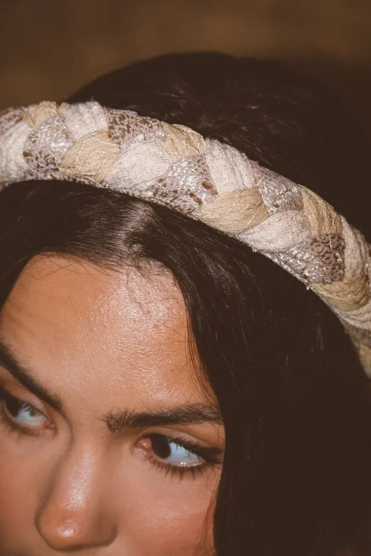Andi Beige Braided Headband