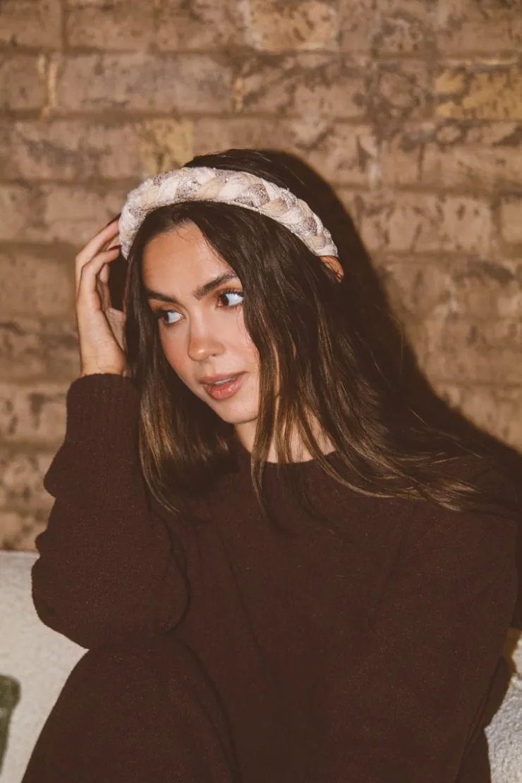 Andi Beige Braided Headband
