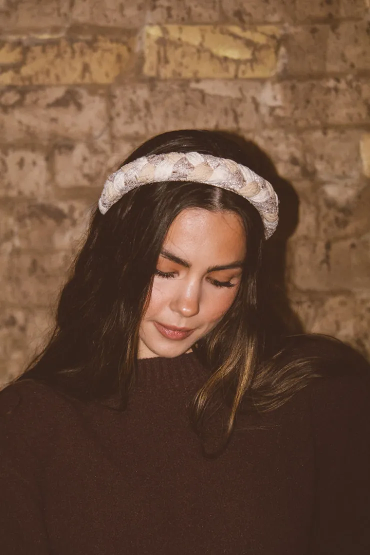 Andi Beige Braided Headband