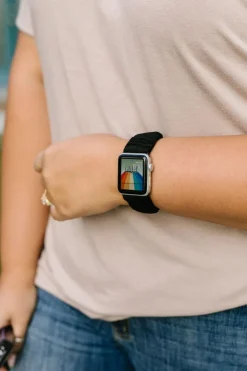 Andi Black Athletic Scrunchie Band Compatible with Apple Watch