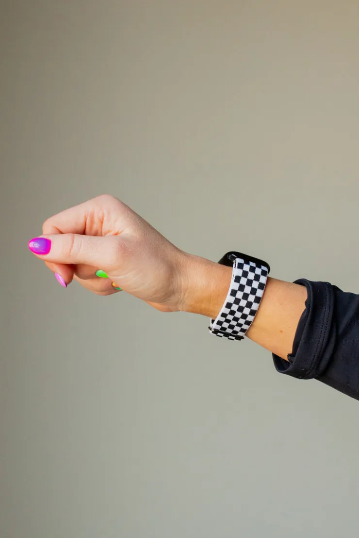 Andi Black Checkerboard Adjustable Elastic