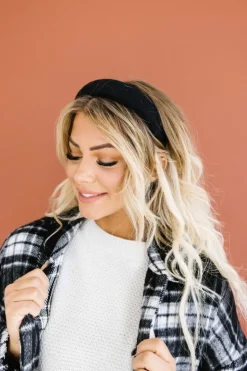 Andi Black Cushioned Hard Headband