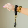 Andi Black Faux Leather Keychain