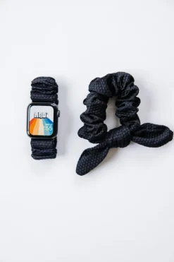 Andi Black Hexagon Athletic Scrunchie Band Compatible with Apple Watch