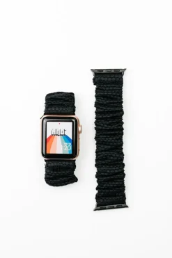 Andi Black Hexagon Athletic Scrunchie Band Compatible with Apple Watch