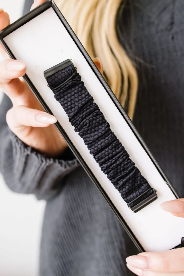 Andi Black Hexagon Athletic Watch Band for Fitbit Versa