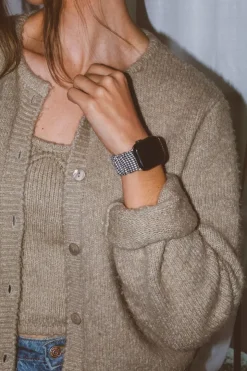 Andi Black Houndstooth Scrunchie Apple Watchband