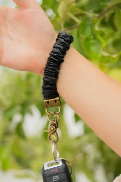 Andi Black Leather Keychain
