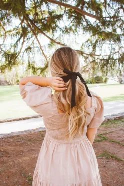 Andi Black Long Bow Scrunchie