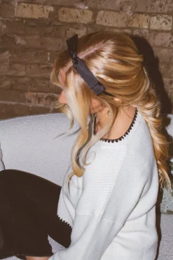 Andi Black Ribbon Bow Headband