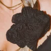 Andi Black Ruffle Jumbo Scrunchie