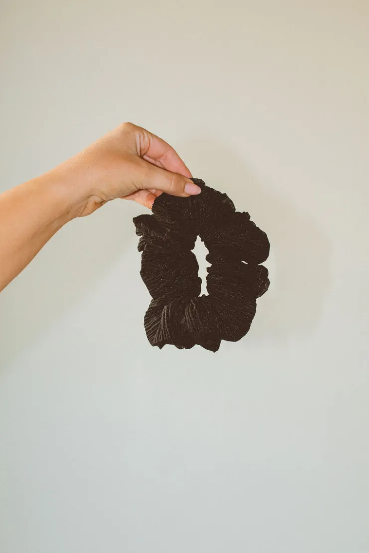 Andi Black Ruffle Jumbo Scrunchie