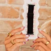 Andi Black Thick Weaved Adjustable Elastic Watch Band