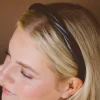 Andi Black Twisted Leather Hard Headband