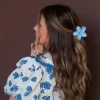 Andi Blue Marble Flower Claw Clip