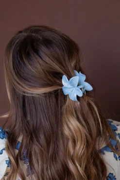 Andi Blue Marble Flower Claw Clip
