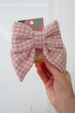 Andi Blush Tweed Bow