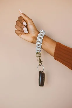 Andi Brown Checkered Keychain