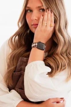 Andi Brown Gingham Scrunchie Band Compatible with Apple Watch