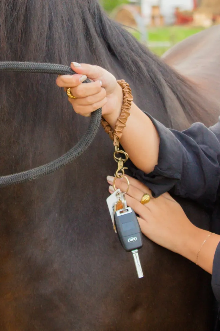 Andi Brown Leather Keychain