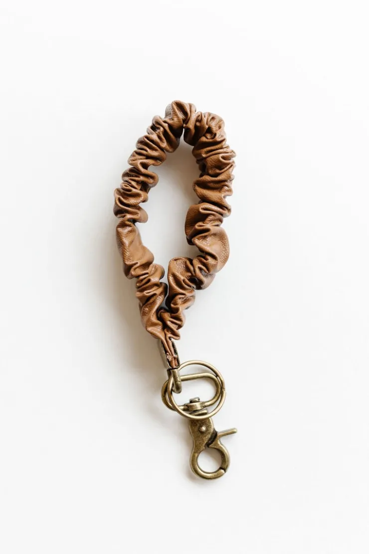 Andi Brown Leather Keychain