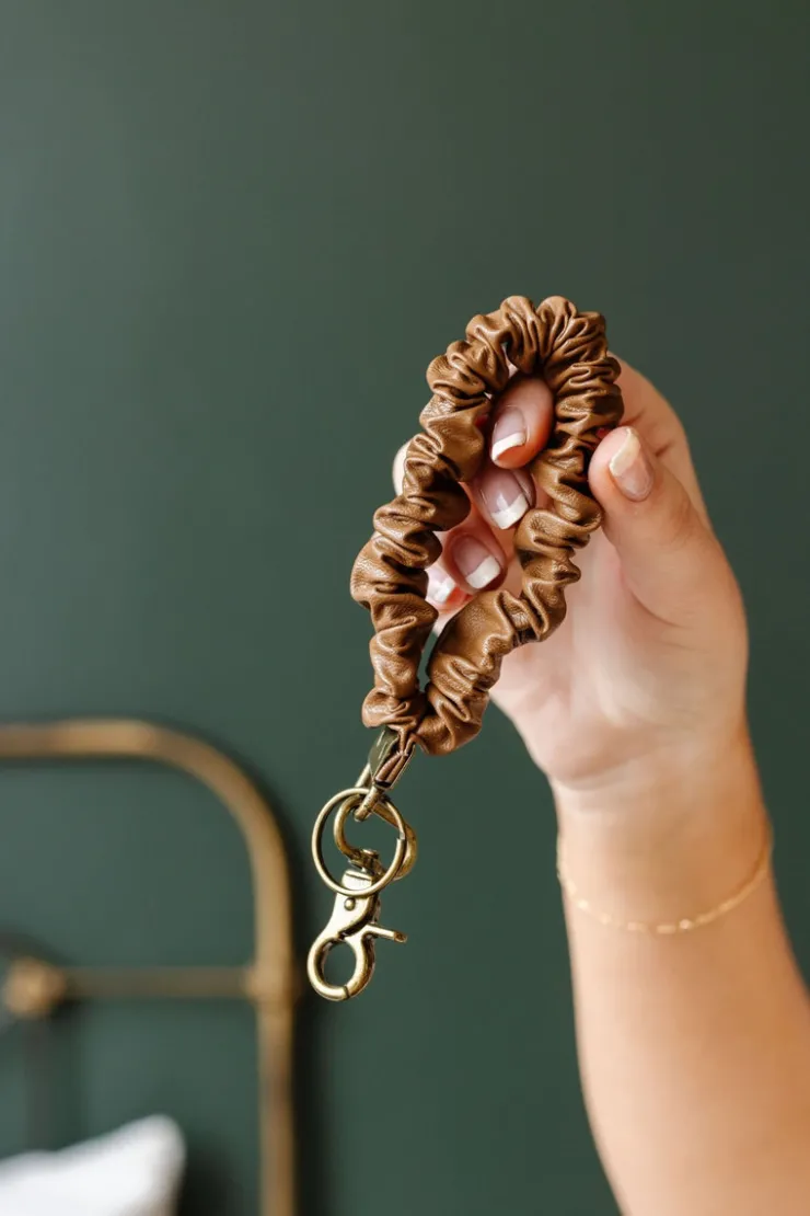 Andi Brown Leather Keychain