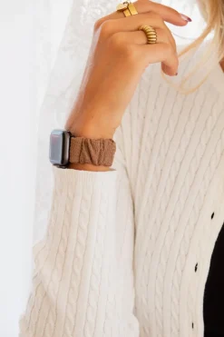 Andi Brown Waffle Scrunchie Band Compatible with Apple Watch