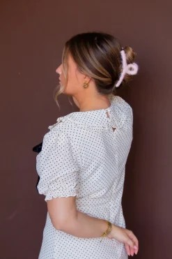 Andi Bubblegum Pink Knit Claw Clip