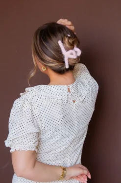 Andi Bubblegum Pink Knit Claw Clip