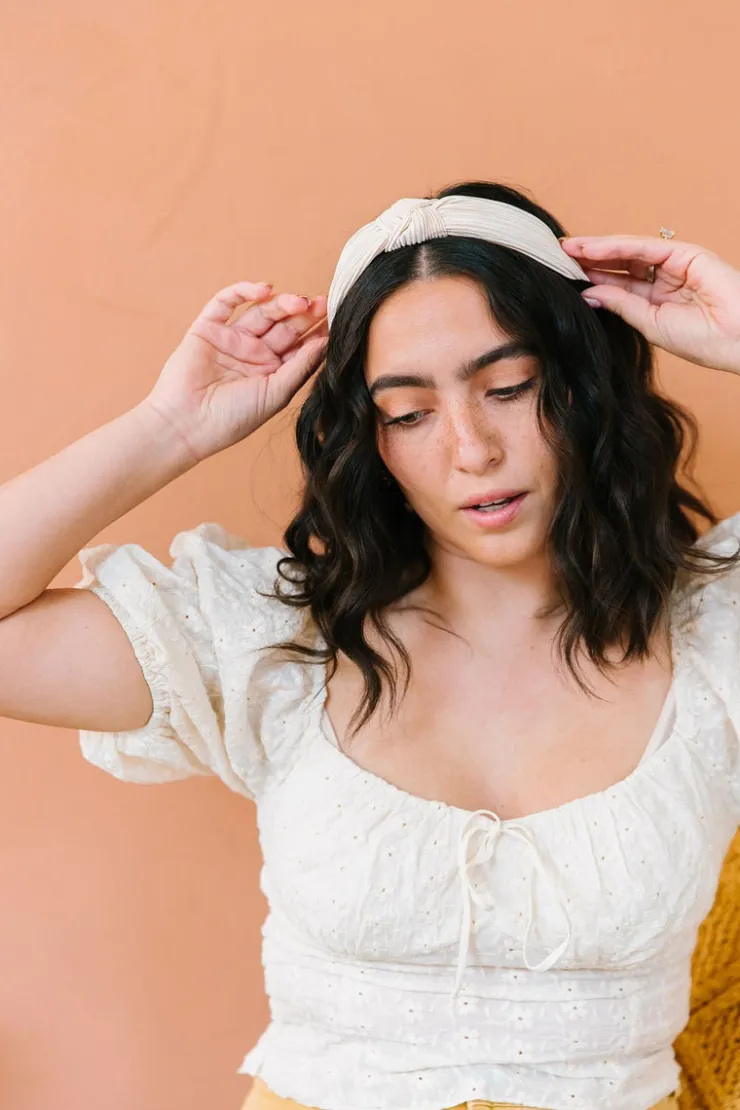 Andi Champagne Pleated Hard Headband