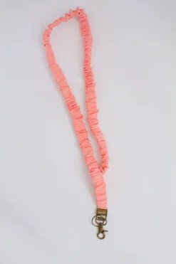 Andi Coral Gingham Lanyard