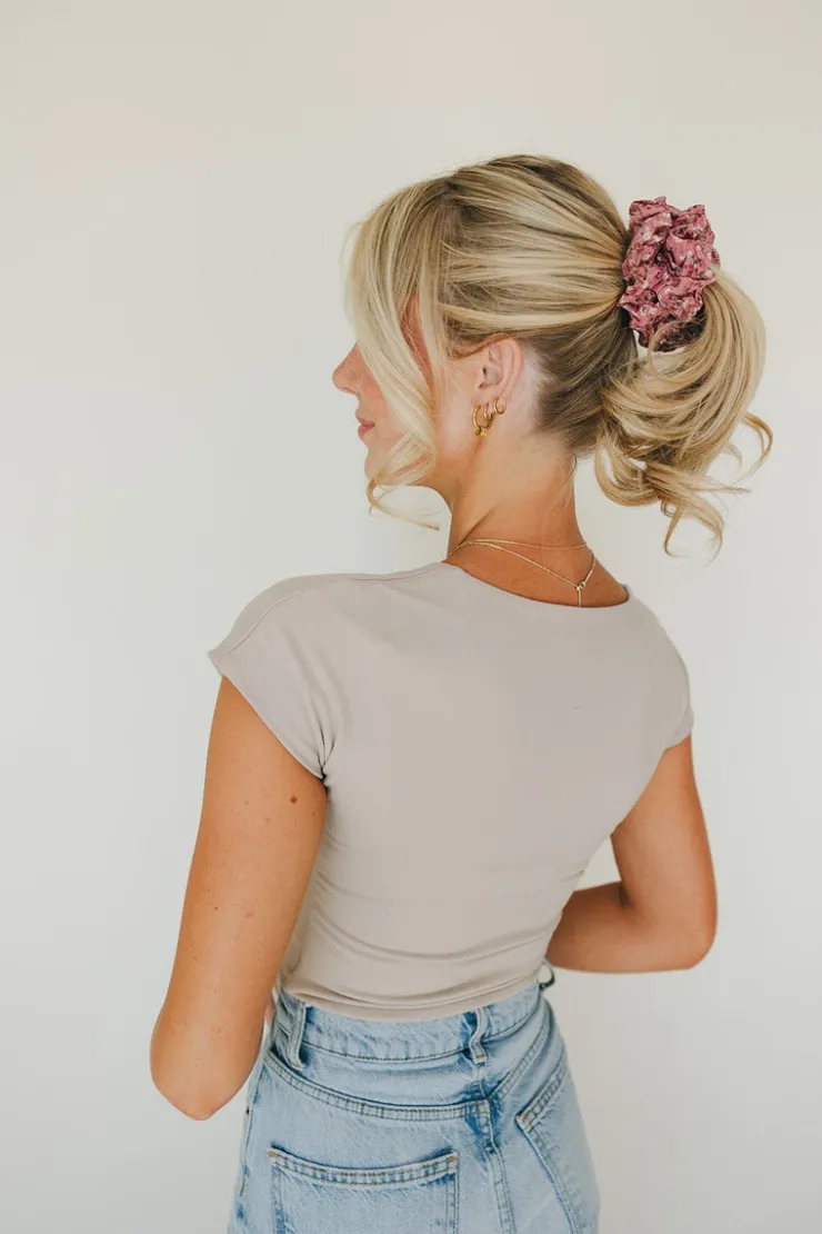 Andi Cranberry Rose Jumbo Scrunchie