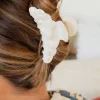 Andi Cream Rippled Claw Clip