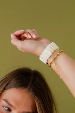 Andi Cream Ruffle Scrunchie Watch Band