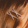 Andi Crystal Crossed Bobby Pins 2-pack