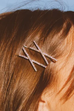 Andi Crystal Crossed Bobby Pins 2-pack