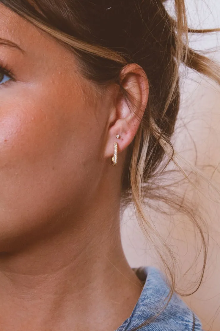 Andi Crystal Link Hoops - Hypoallergenic