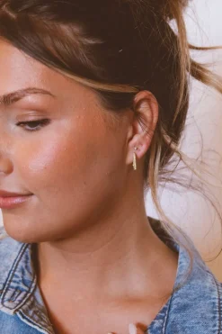 Andi Crystal Link Hoops - Hypoallergenic